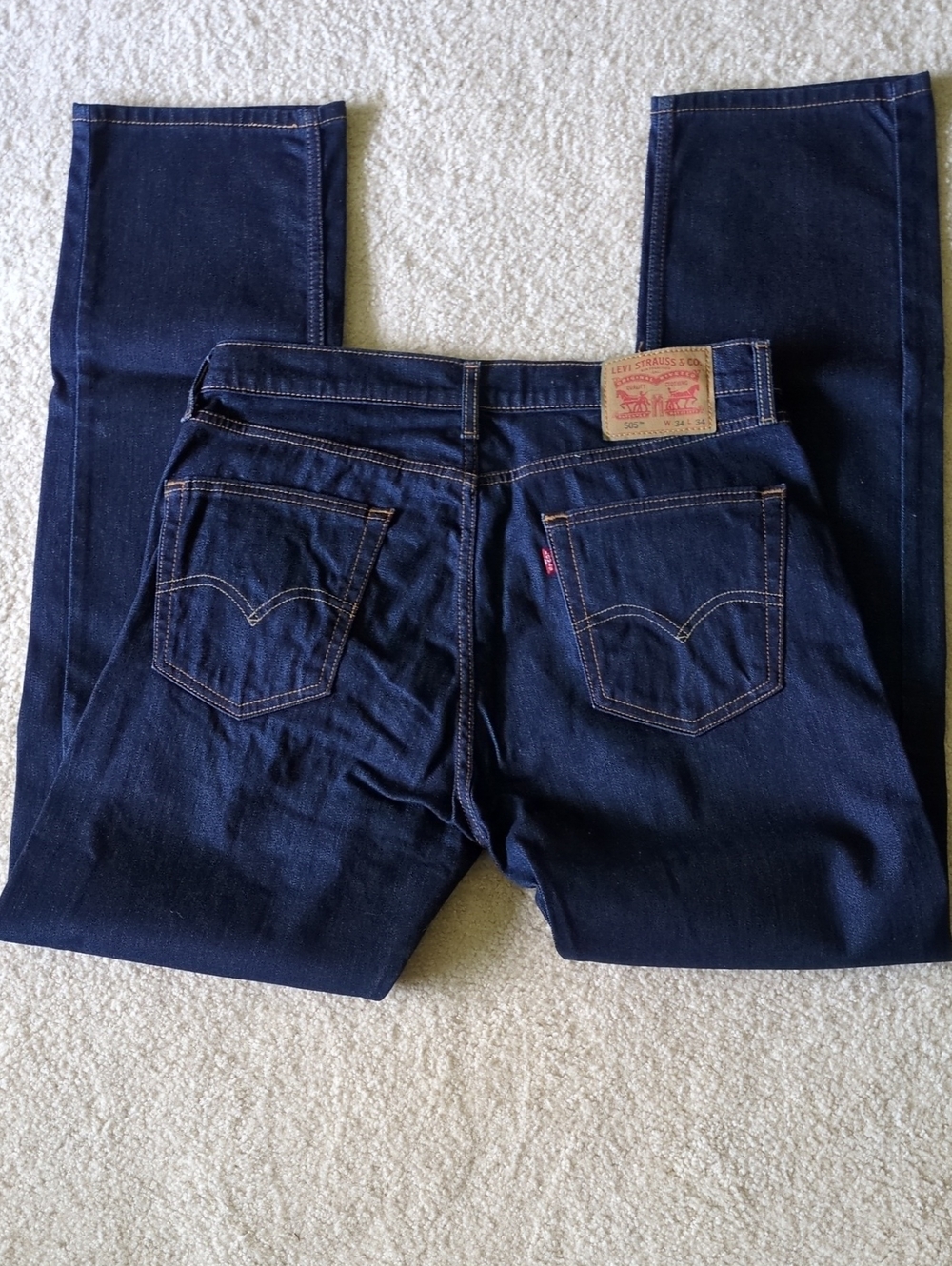 Levi's Mens Dark Indigo Straight-Leg Jeans